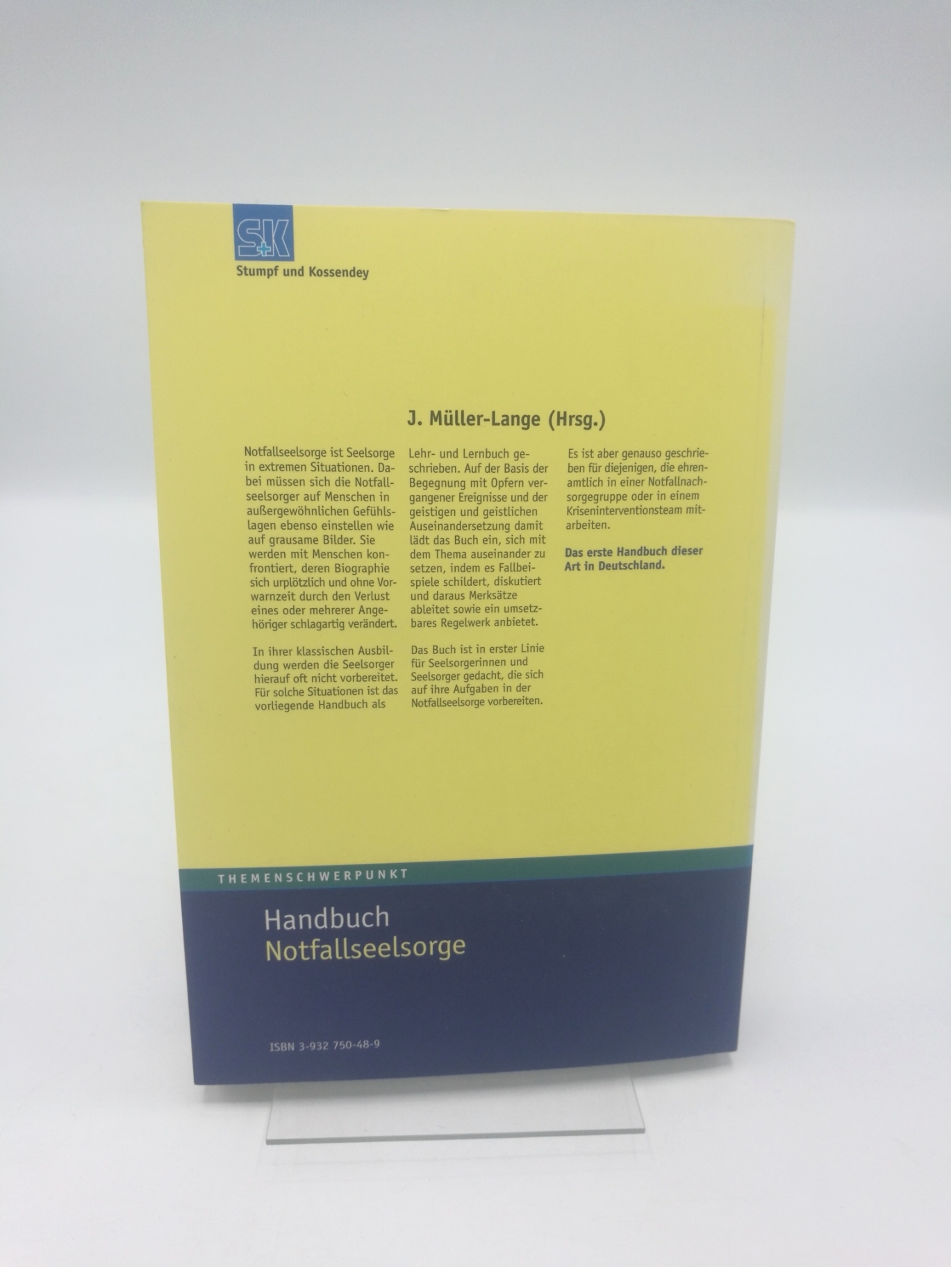 Müller-Lange, Joachim (Herausgeber): Handbuch Notfallseelsorge