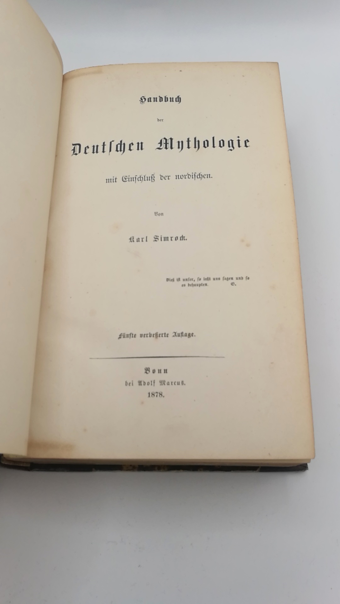 Simrock, Karl: Handbuch der Deutschen Mythologie mit Einschluß der nordischen. 