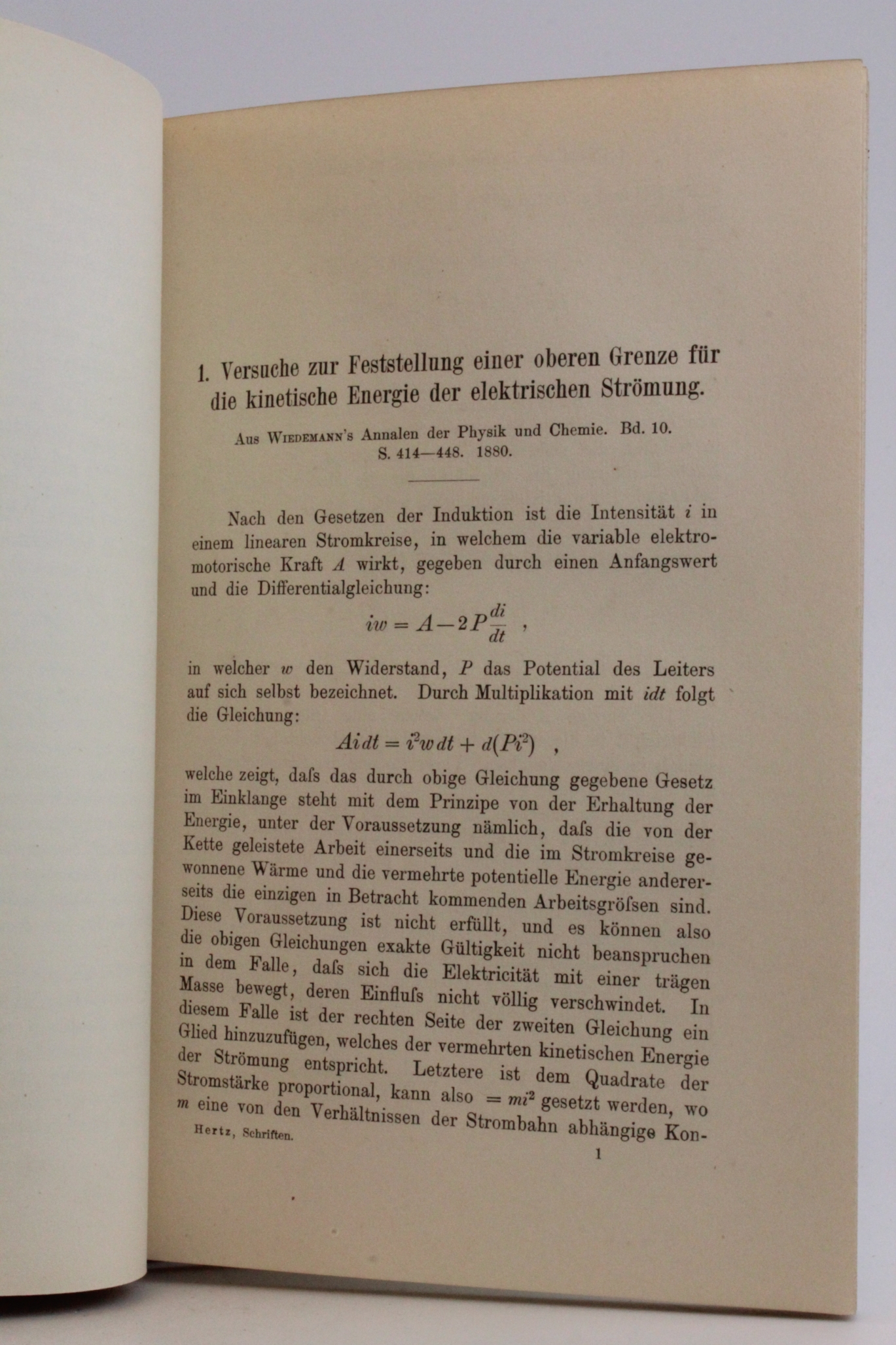 Lenard (Hrsg.), Ph.: Schriften vermischten Inhalts von Heinrich Hertz