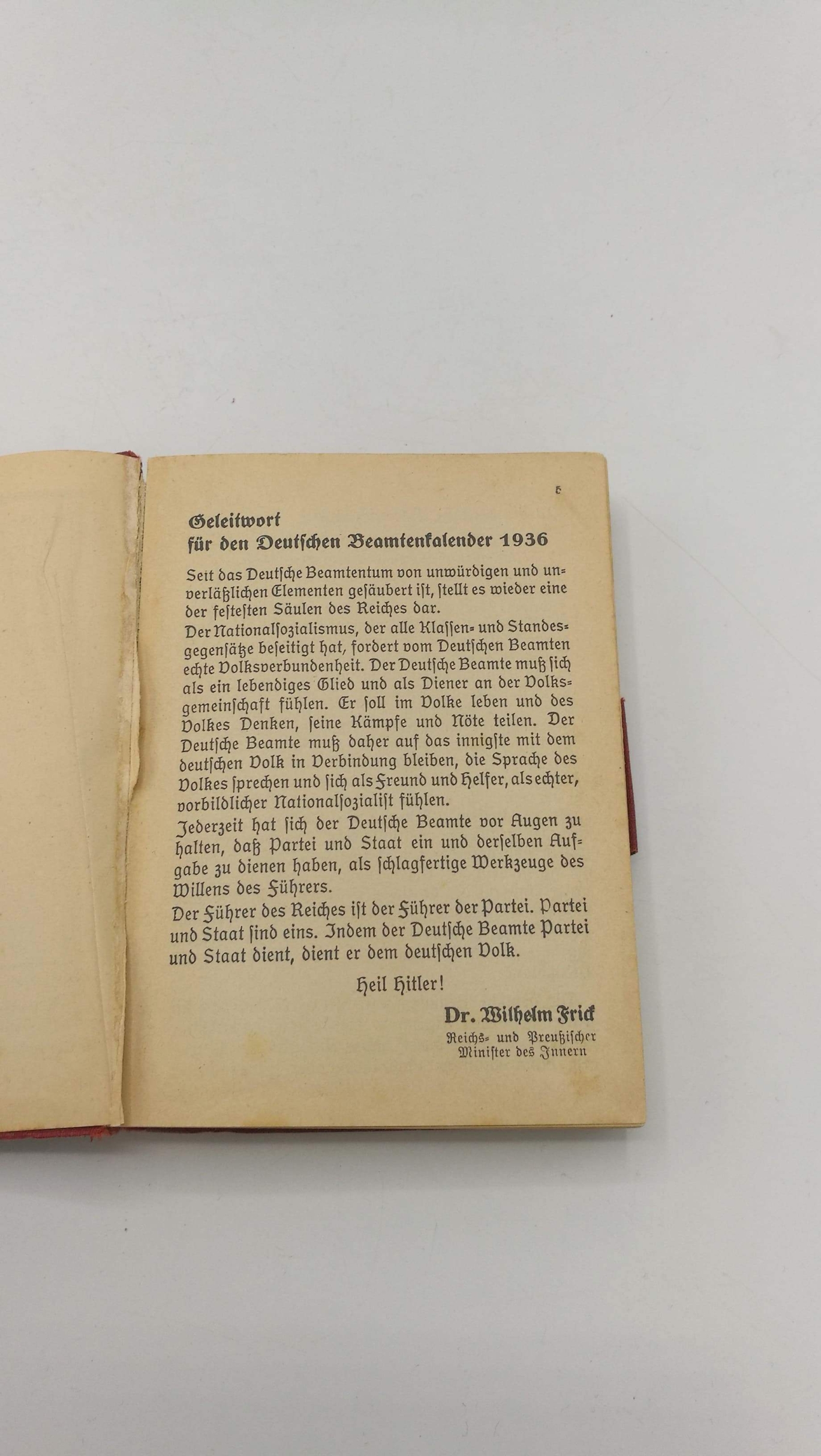 Frick, Wilhelm: 1936 RDB. Deutscher Beamtenkalender 1936.