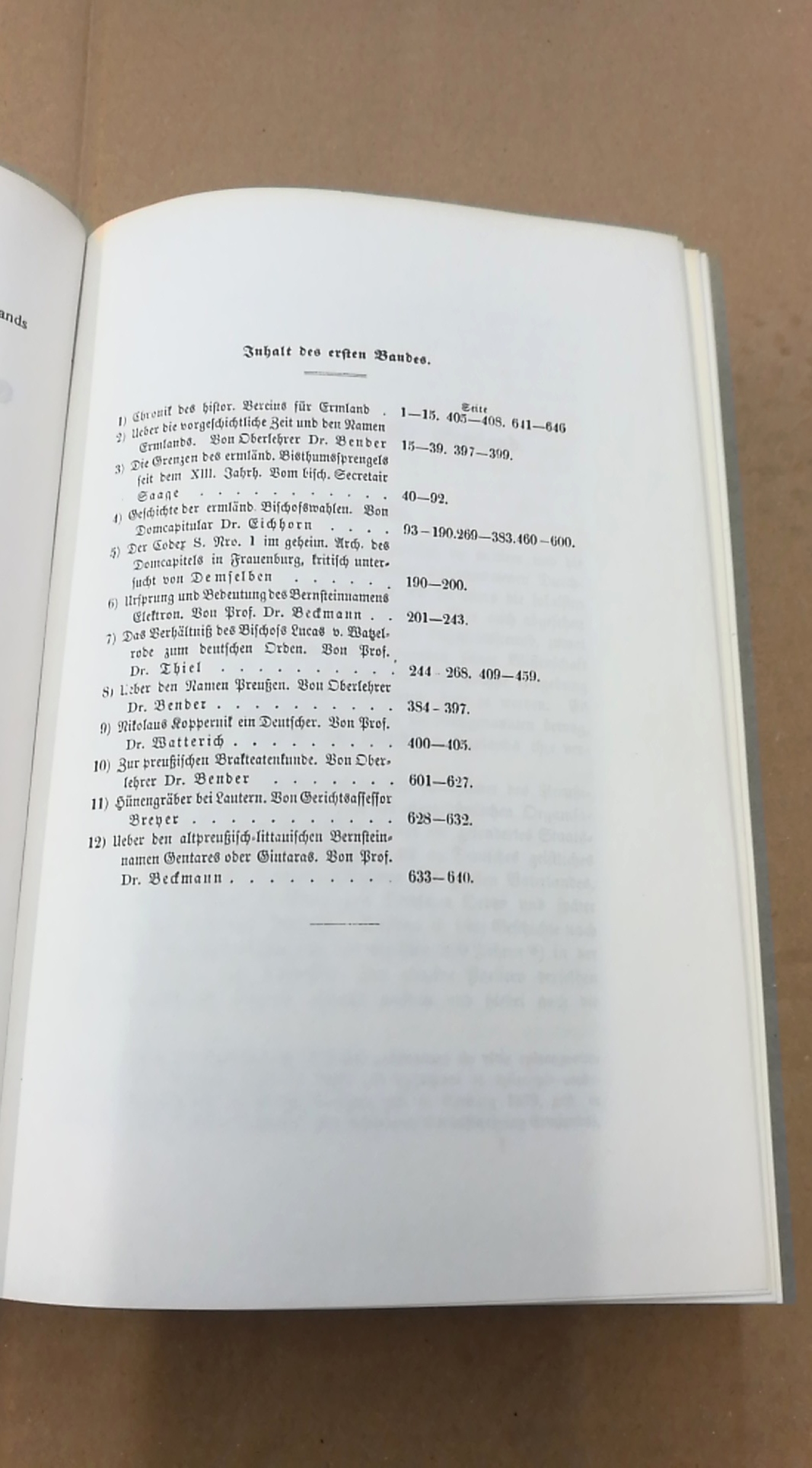 Historischer Verein Ermland: Zeitschrift für die Geschichte und Altertumskunde Ermlands. (ZGAE) 7 Bände 1860 -1881. Unveränderter Nachdruck der Ausgabe 1860.