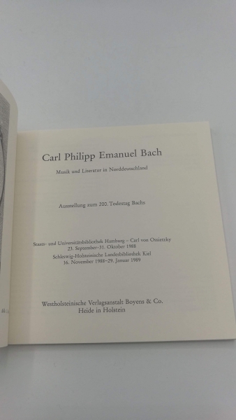 Lohmeier, Dieter [Hrsg.]: Carl Philipp Emanuel Bach Musik und Literatur in Norddeutschland