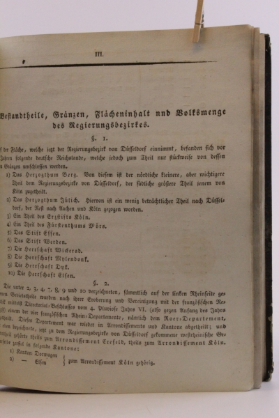 ohne Autor: Beschreibung des Regierungsbezirkes Düsseldorf nach seinem Umfange, seiner Verwaltungs-Eintheilung und Bevölkerung