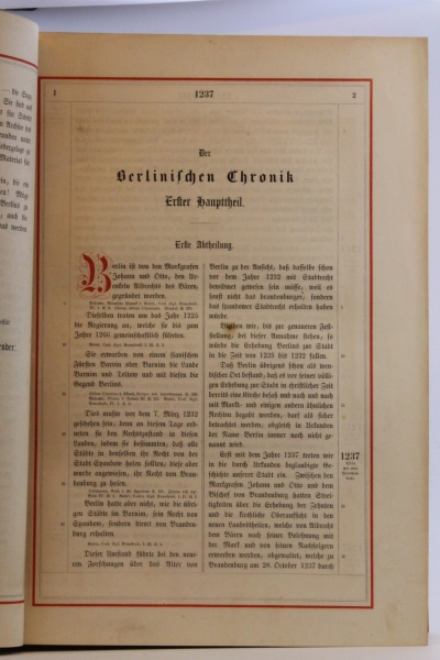 Verein für die Geschichte Berlins, E. Fidicin (Hrsg): Berlinische Chronik 1232 bis 1550