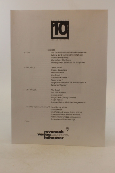 ohne Autor: Private Sammelmappe mit Materialien zum Revonnah Verlag Hannover ca. 1995 - 2001 Verlagsprogramme, Werbezettel, Zeitungsartikel