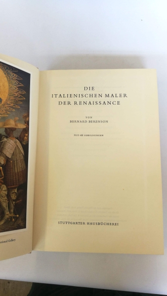 Berenson, Bernard: Die italienischen Maler der Renaissance. Stuttgarter Hausbücherei