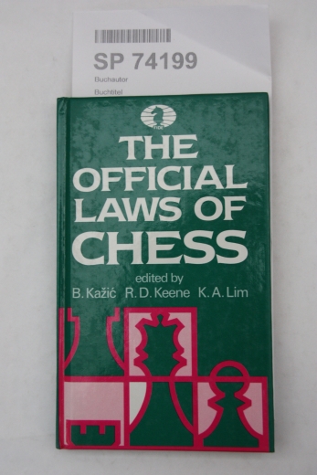 Keene, Raymond: The Official Laws of Chess