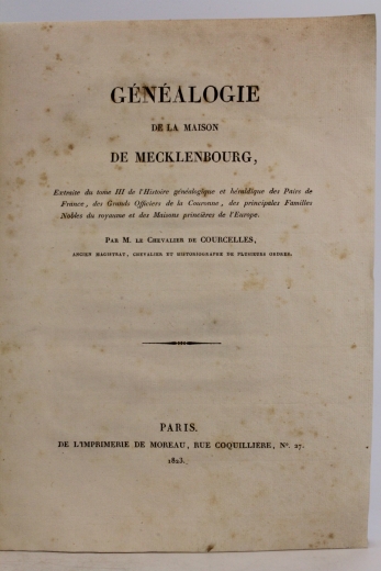 Courcelles, Le Chevalier de: Généalogie de la Maison de Mecklenburg