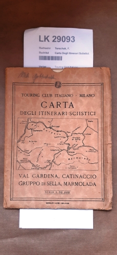 Terschak, F., 1935: Carta Degli Itinerari Sciistici. Scala 1:50000