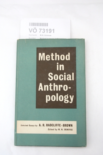M.N. Srinivas: Method in social Anthropology Selected Essays by A.R. Radcliffe-Brown
