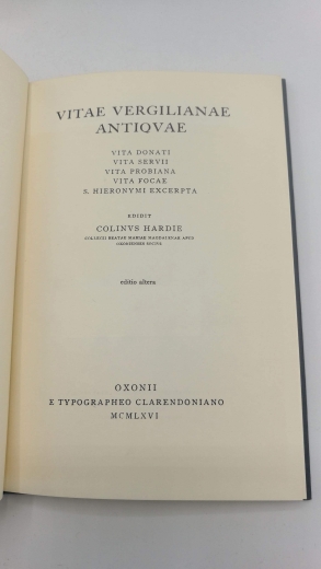 Vergil: Vitae Vergilianae Antiqvae. Vita Donati, Vita Servii, Vita Probiana, Vita Focae, S. Hieronymi Excerpta. Edidt Colinvs Hardie