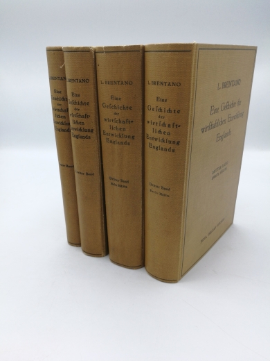 Brentano, Lujo: Eine Geschichte der wirtschaftlichen Entwicklung Englands. 3 Bände in 4 Büchern. (=vollständig) 