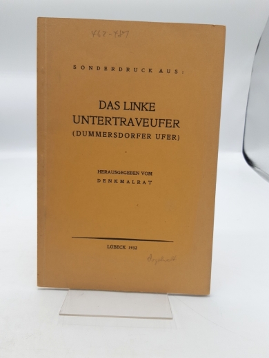 Lunau, Carl: Die Vogelwelt des Dummersdorfer Ufers Sonderdruck aus: Das linke Untertraveufer (Dummersdorfer Ufer)