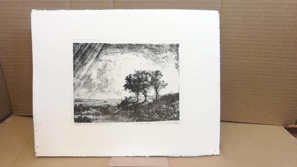 o. Künstler: Faksimilie "Die drei Bäumen" nach Rembrandt van Riijn Original-Radierung